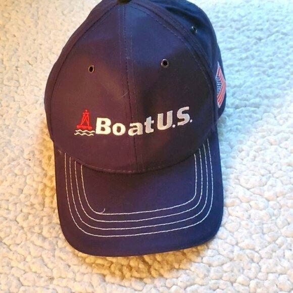 Boat U.S. Blue Vintage Embroidered Stretchback Adjustable Baseball Hat - Picture 1 of 5